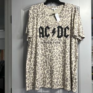 Leopard print AC/DC Womens Tee shirt